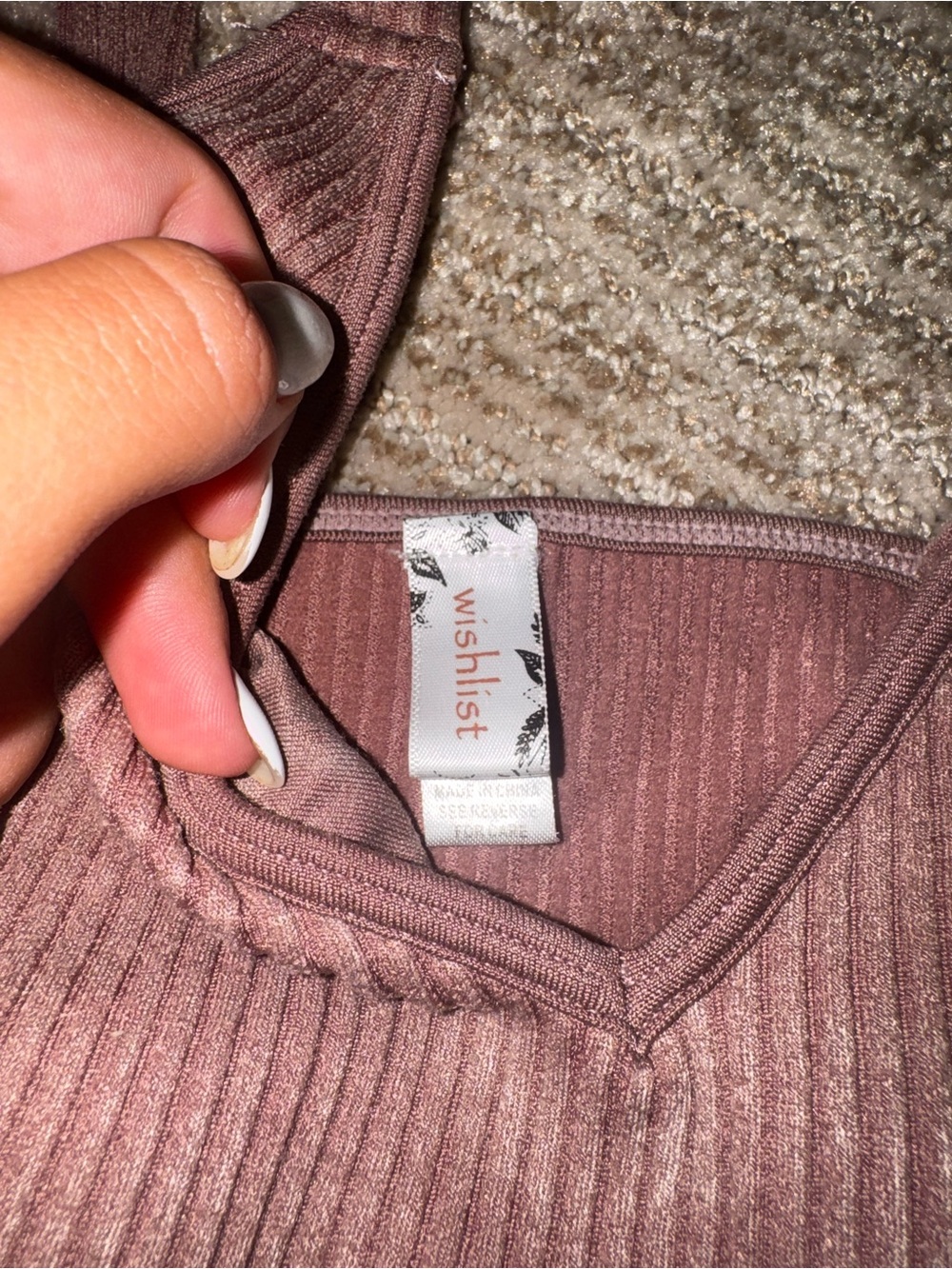 Mossimo Supply Co. Ribbed V-Neck Tank — Brown - Picture 3 of 3